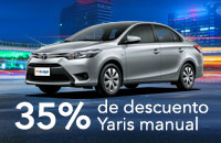Toyota Yaris manual con 35% de descuento